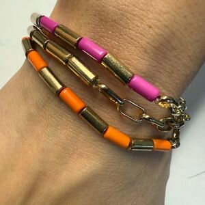 Unwritten HAPPY Mind Happy Life 14k gold flash Plated Beaded Bracelet NEW